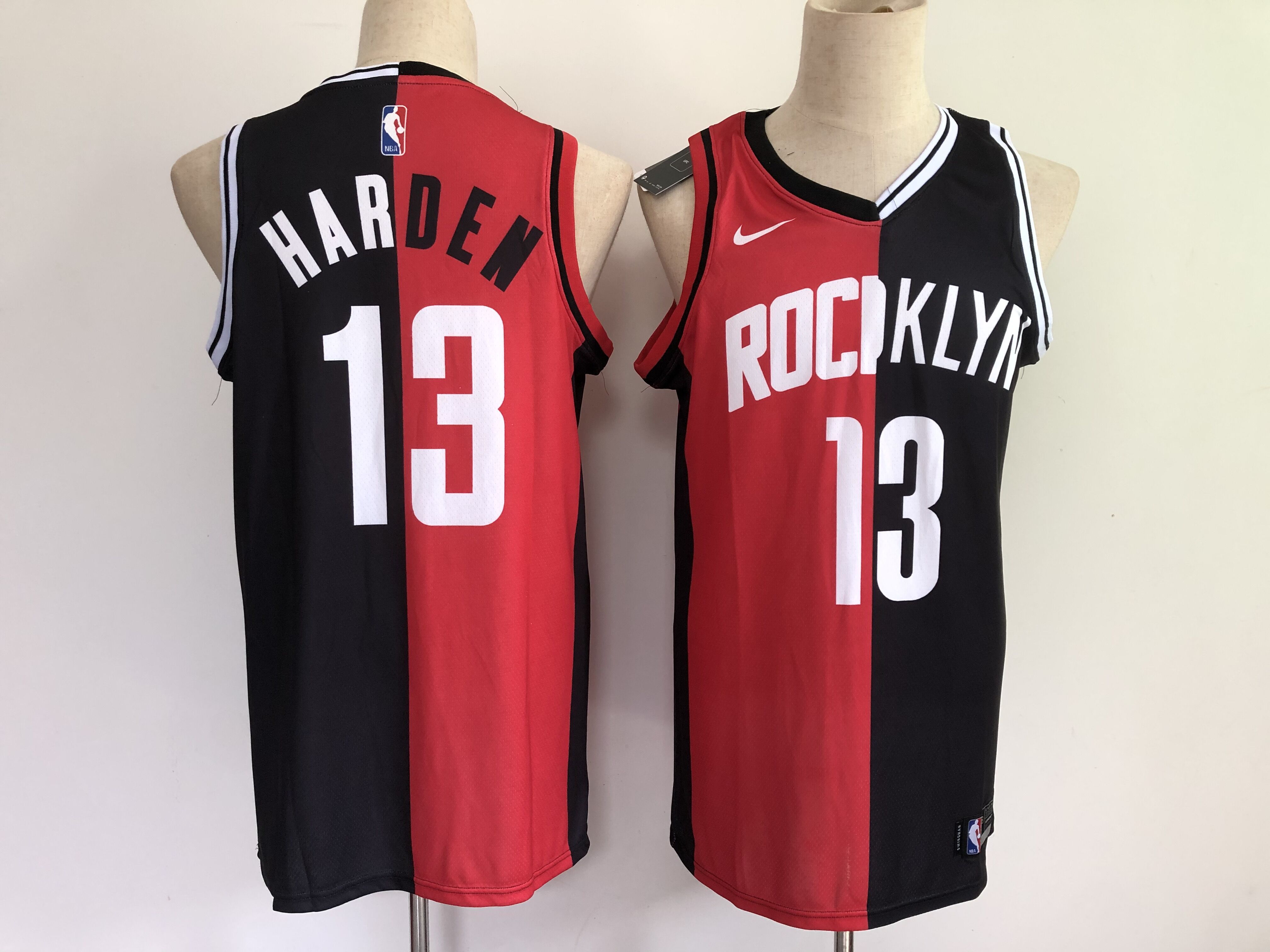 Men Houston Rockets #13 Harden 2021 past and present red black rockets MVP Nike NBA Jersey